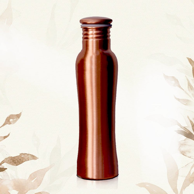 Buy Ayurvedic Curved Copper Bottle Plain - 1 Litre | Sleek Style | Shop Verified Sustainable Bottles & Sippers on Brown Living™