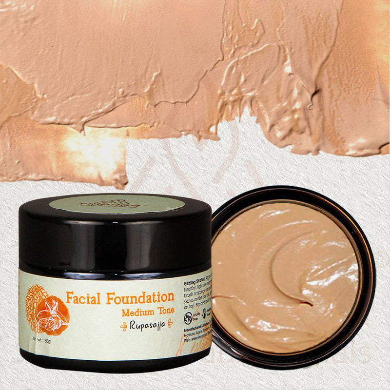 Buy Ayurvedic Facial Foundation Medium Tone | Shop Verified Sustainable Makeup Foundation on Brown Living™