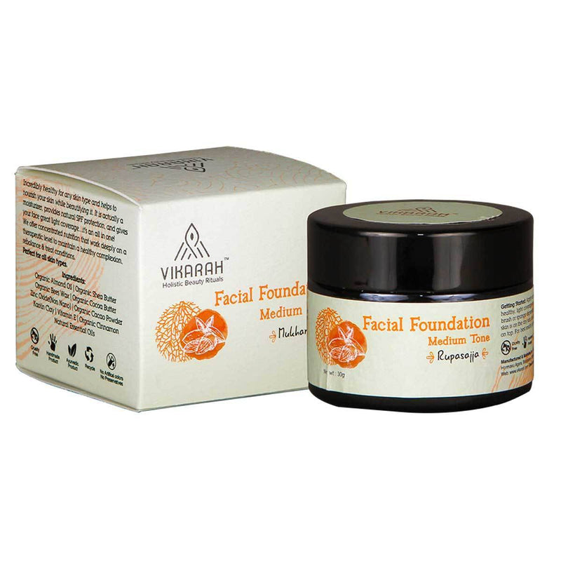 Buy Ayurvedic Facial Foundation Medium Tone | Shop Verified Sustainable Makeup Foundation on Brown Living™