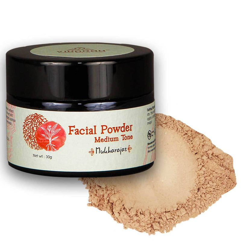 Buy Ayurvedic Facial Powder Medium Tone | Shop Verified Sustainable Makeup Compact on Brown Living™