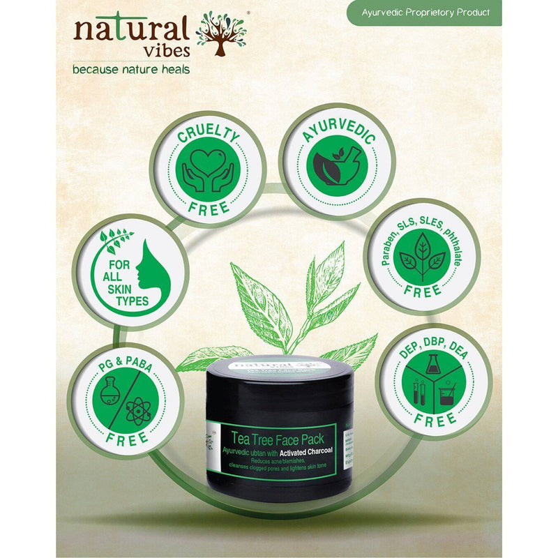 Buy Ayurvedic Tea Tree and Activated Charcoal Face Pack 50g | Shop Verified Sustainable Face Pack on Brown Living™