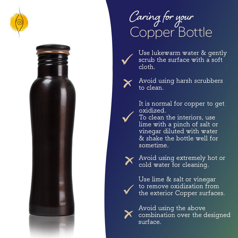 Buy Ayurvedic Vintage Plain Copper bottle - 1 Litre | Shop Verified Sustainable Bottles & Sippers on Brown Living™