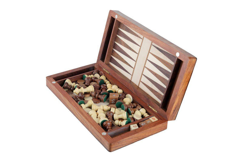 Buy 2 in 1 Wooden Backgammon and Chess Game Set - 10" (Inch) | Shop Verified Sustainable Learning & Educational Toys on Brown Living™