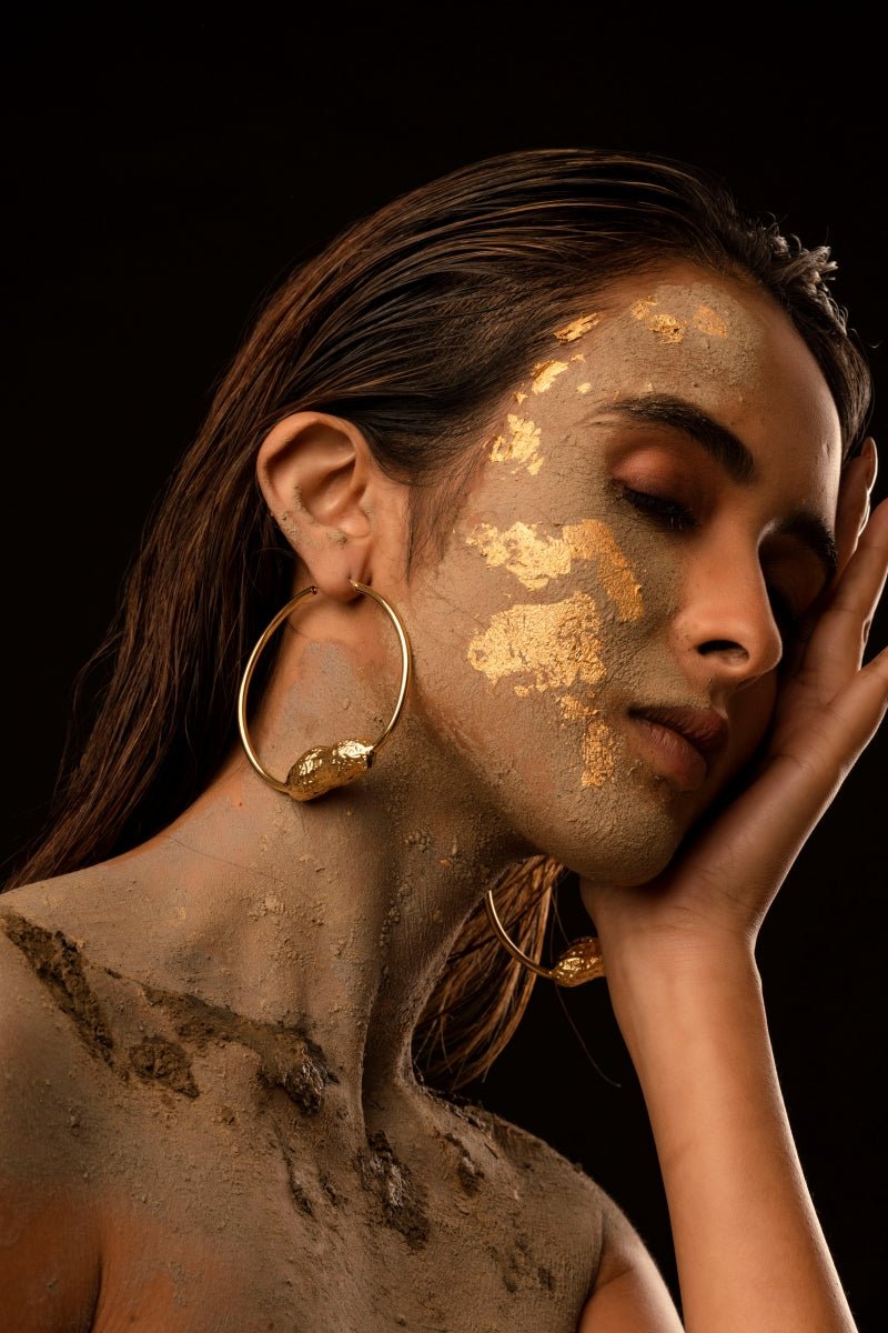 Buy Badam Bali | Gold plated hoops | Shop Verified Sustainable Womens Earrings on Brown Living™