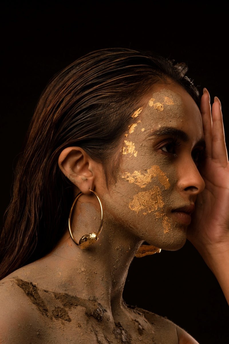 Buy Badam Bali | Gold plated hoops | Shop Verified Sustainable Womens Earrings on Brown Living™