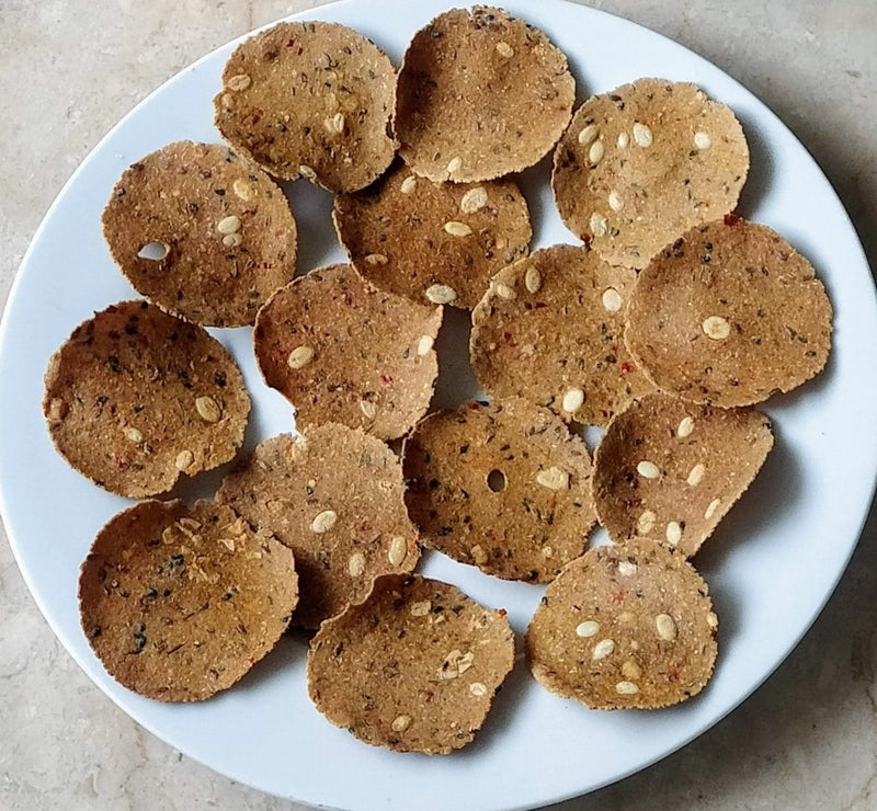 Buy Baked Jowar Chips with Flax seeds & Watermelon Seeds 150 g | Shop Verified Sustainable Healthy Snacks on Brown Living™