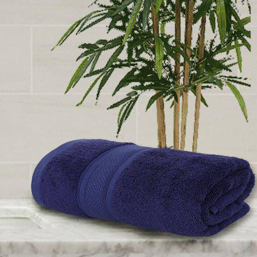 Buy Bamboo Bath Towel Absorbent Super Soft 600 GSM - Navy Large | Shop Verified Sustainable Bath Linens on Brown Living™