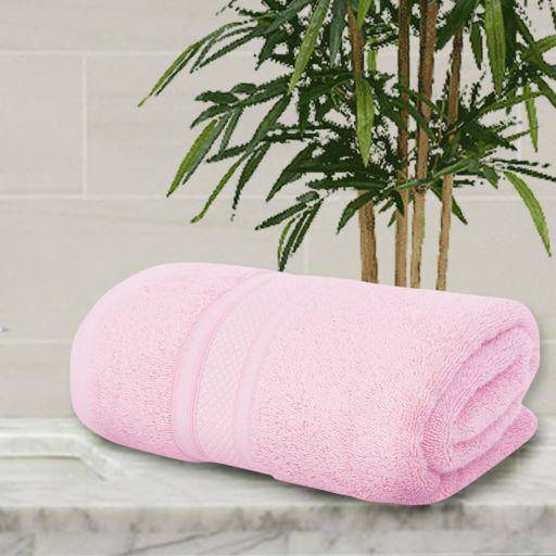 Buy Bamboo Bath Towel Absorbent Super Soft 600 GSM - Pink Large | Shop Verified Sustainable Bath Linens on Brown Living™