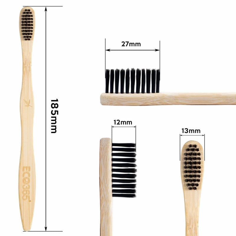 Buy Bamboo Charcoal Toothbrush - Pack of 4 | Shop Verified Sustainable Tooth Brush on Brown Living™