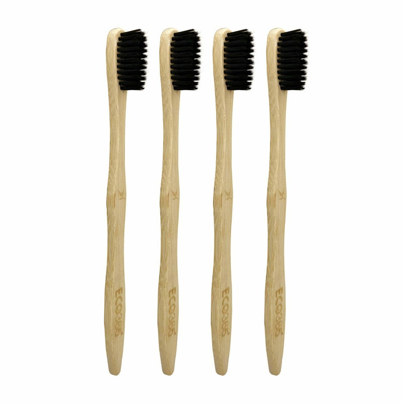 Buy Bamboo Charcoal Toothbrush - Pack of 4 | Shop Verified Sustainable Tooth Brush on Brown Living™