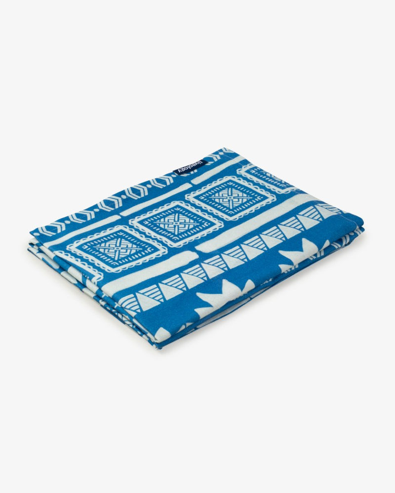 Buy Bamboo & Cotton Blend Printed Bath Towel | Nomad Azure Blue | Shop Verified Sustainable Bath Linens on Brown Living™