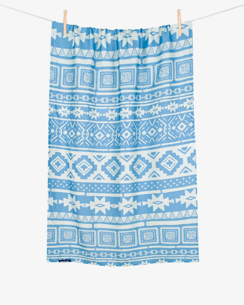 Buy Bamboo & Cotton Blend Printed Bath Towel | Nomad Periwinkle Blue | Shop Verified Sustainable Products on Brown Living