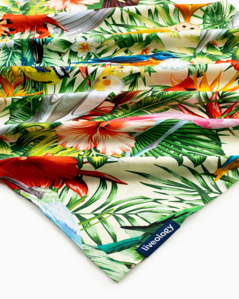 Buy Bamboo & Cotton Blend Printed Beach Towel | Birds of Paradise | Shop Verified Sustainable Bath Linens on Brown Living™