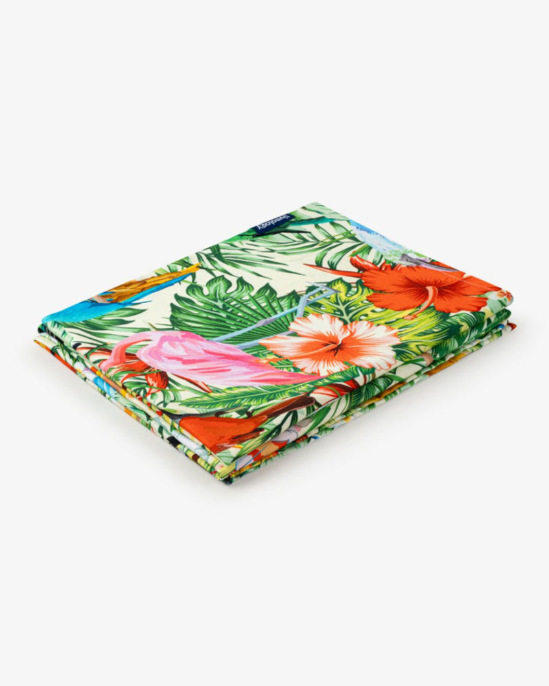 Buy Bamboo & Cotton Blend Printed Beach Towel | Birds of Paradise | Shop Verified Sustainable Bath Linens on Brown Living™