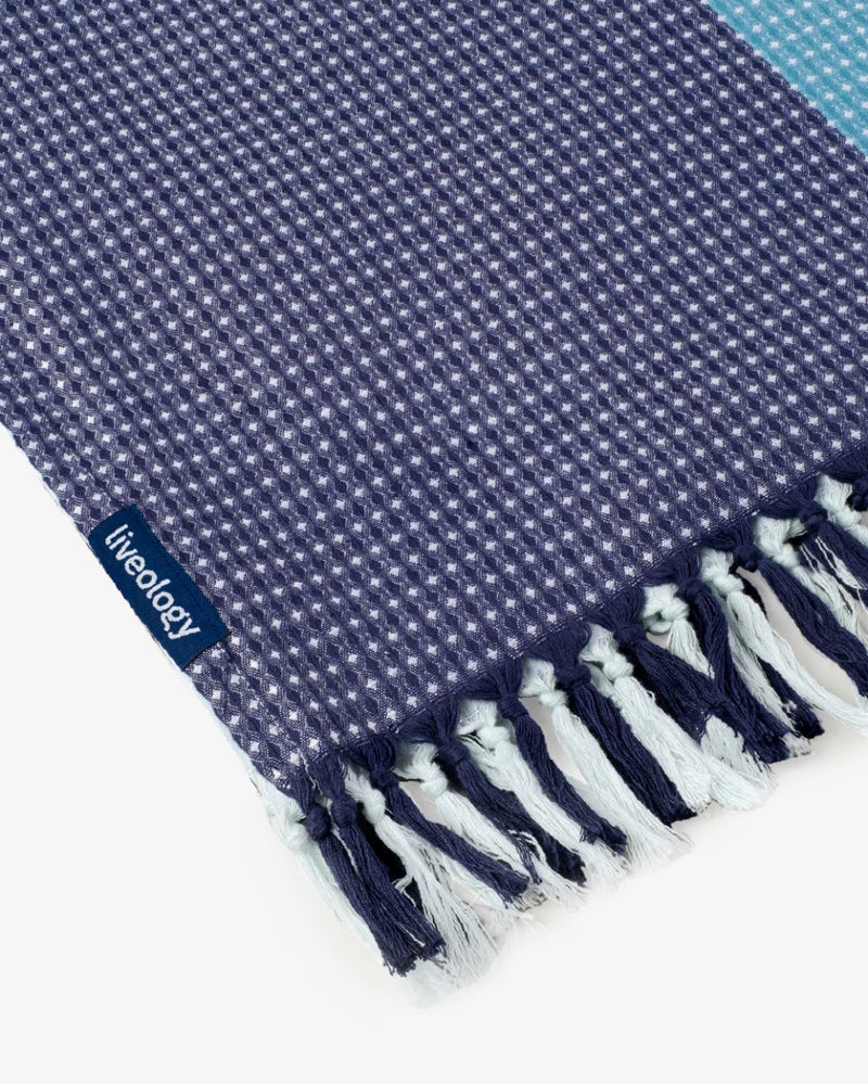 Buy Bamboo & Cotton Blend Woven Beach Towel | Blue Harbour | Shop Verified Sustainable Bath Linens on Brown Living™