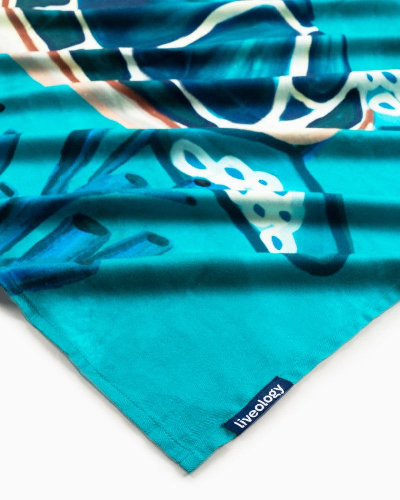 Buy Bamboo & Cotton Printed Beach & Bath Towel | Turtled | Shop Verified Sustainable Bath Linens on Brown Living™