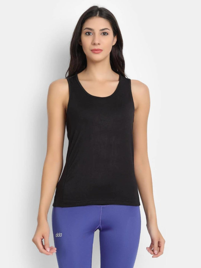 Buy Bamboo Fabric Black Runner Vest | Shop Verified Sustainable Womens Top on Brown Living™