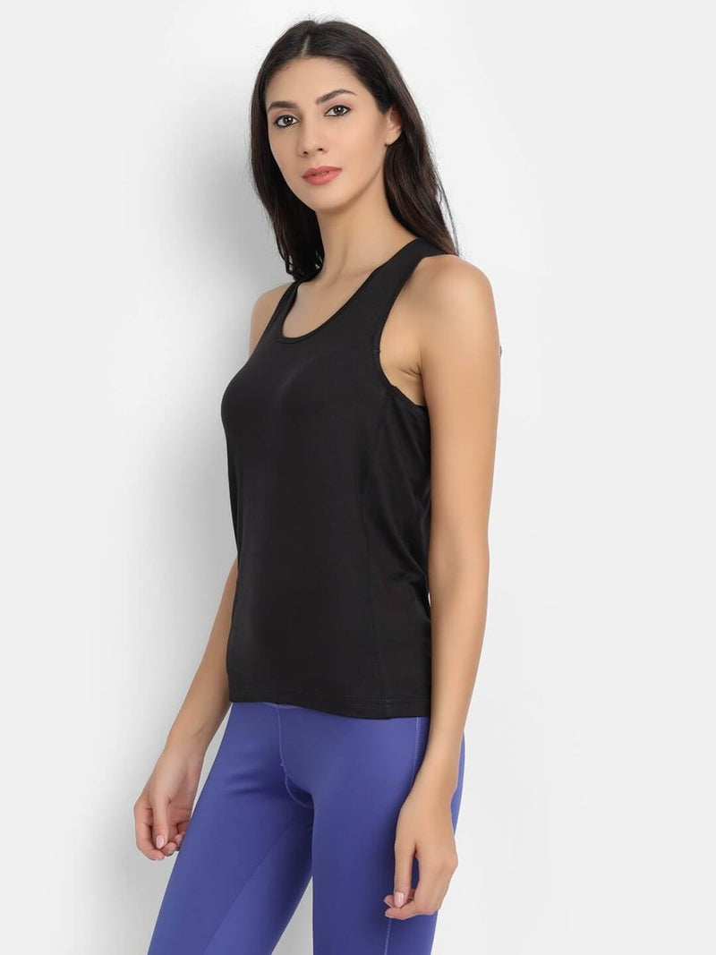 Buy Bamboo Fabric Black Runner Vest | Shop Verified Sustainable Womens Top on Brown Living™