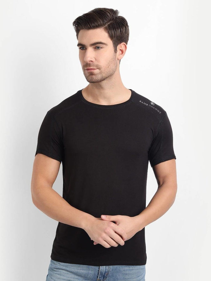 Buy Bamboo Fabric Black T-shirt For Men | Shop Verified Sustainable Mens Tshirt on Brown Living™