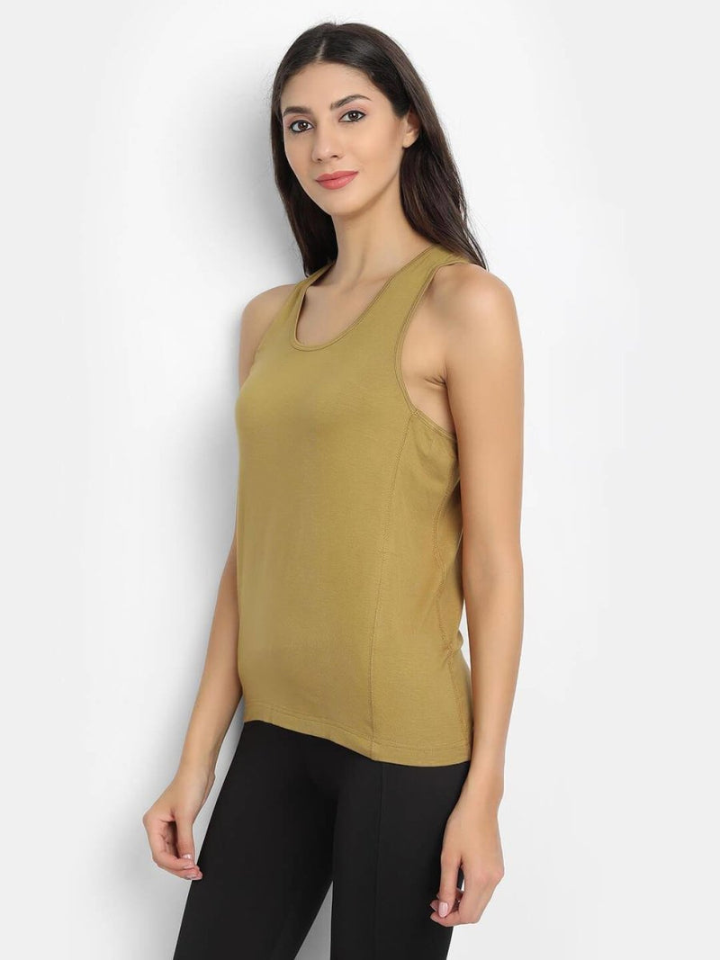 Buy Bamboo Fabric Olive Runner Vest | Shop Verified Sustainable Womens Top on Brown Living™