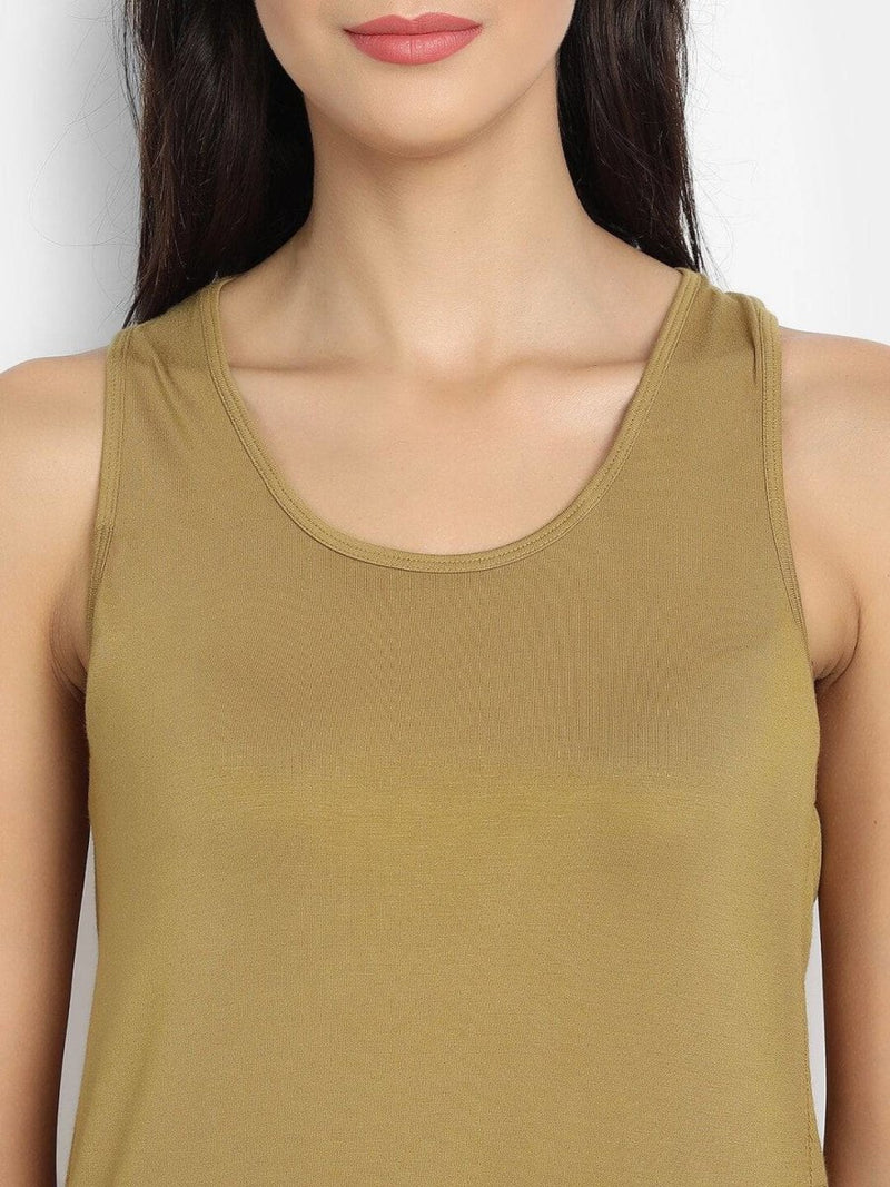 Buy Bamboo Fabric Olive Runner Vest | Shop Verified Sustainable Womens Top on Brown Living™