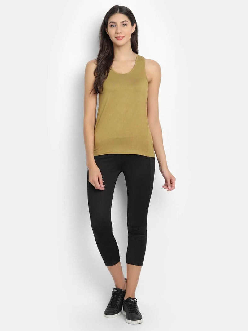 Buy Bamboo Fabric Olive Runner Vest | Shop Verified Sustainable Womens Top on Brown Living™