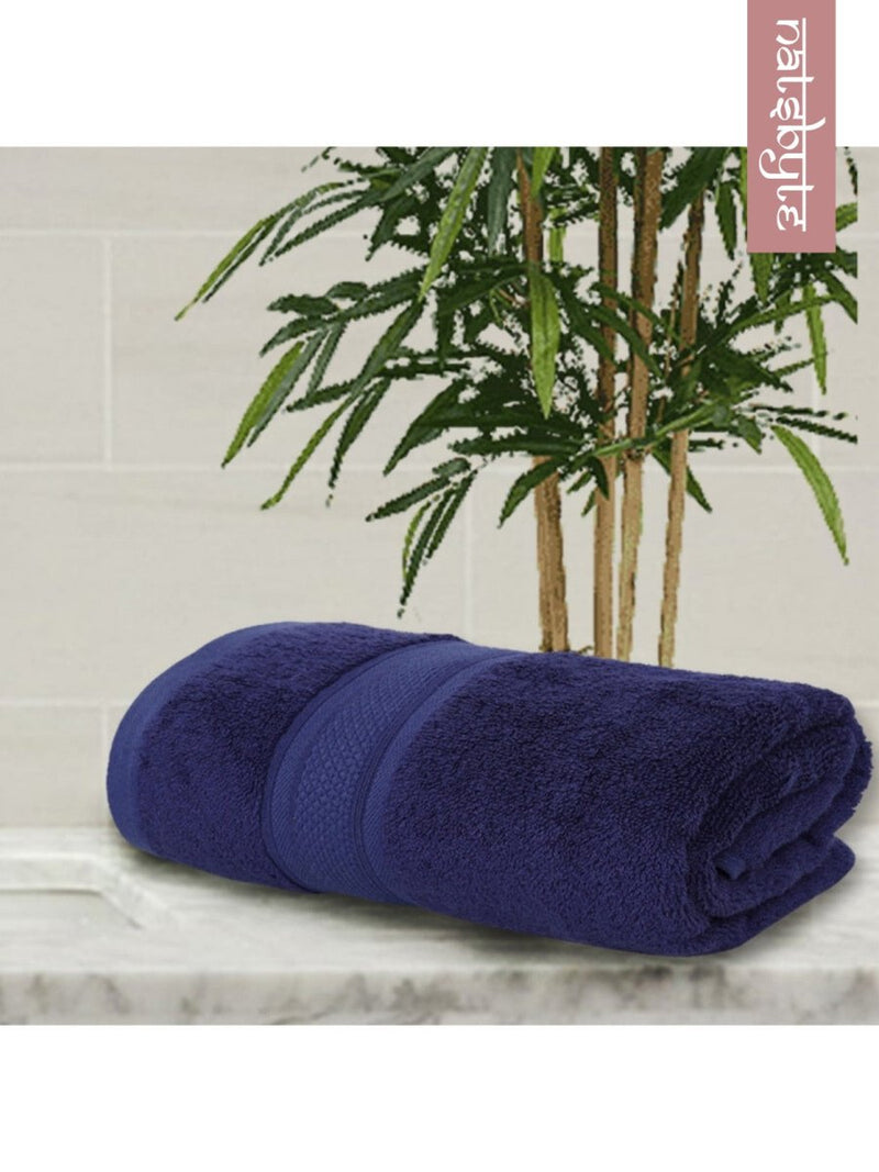 Bamboo Fiber Face Towel - Blue (Pack of 3) | Verified Sustainable Bath Linens on Brown Living™