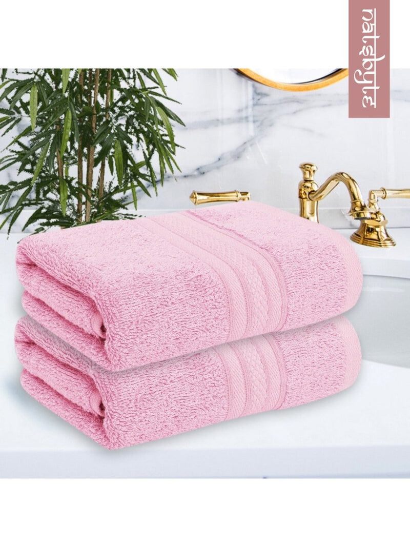 Bamboo Fiber Face Towel - Pink (Pack of 3) | Verified Sustainable Bath Linens on Brown Living™