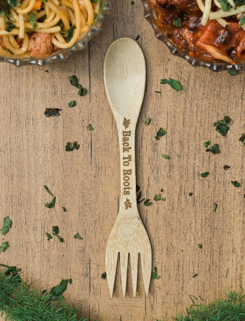 Buy Bamboo Spork | Eco Friendly, Natural & Handmade | Set of 2 | Shop Verified Sustainable Cutlery on Brown Living™