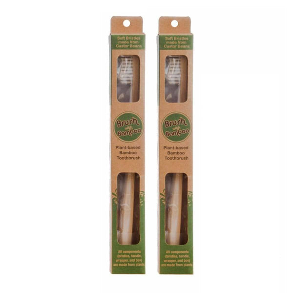 Buy Bamboo Toothbrush - Set of 2 | Shop Verified Sustainable Tooth Brush on Brown Living™