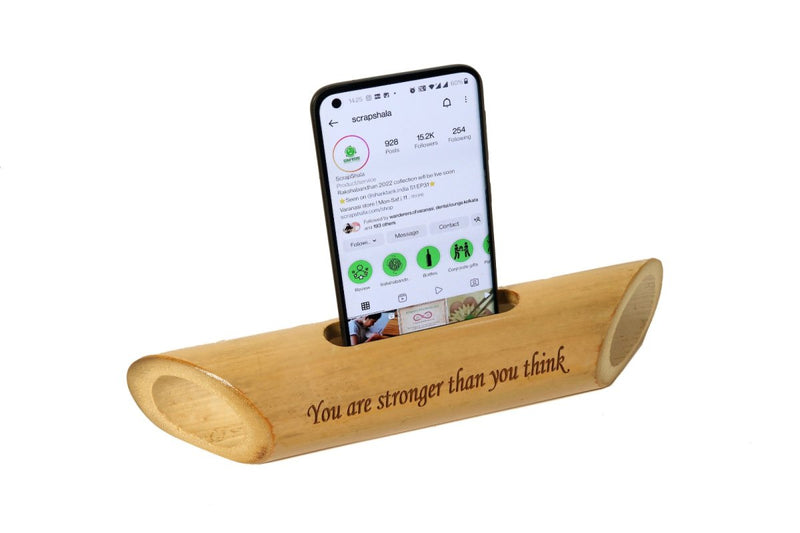 Buy Bamboobeat sound amplifier | You are stronger than you think | Natural Speaker | Mobile Holder | Shop Verified Sustainable Desk Accessories on Brown Living™