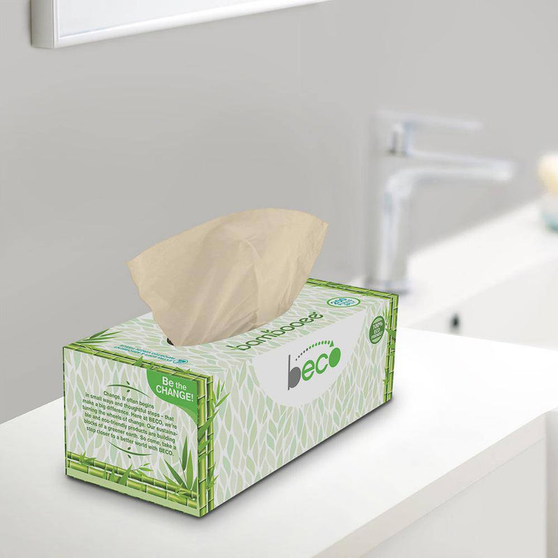 Buy Bambooee Eco-Friendly Facial Tissue Car Box - 600 Pulls | Shop Verified Sustainable Face Tissue on Brown Living™