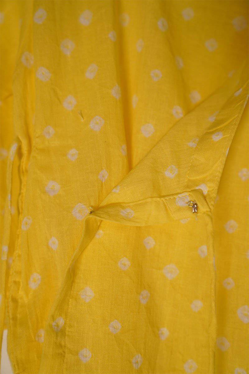 Buy Bare Your Heart' Unisex Kedia Bandhini Kurta In Yellow | Shop Verified Sustainable Kids Tops on Brown Living™