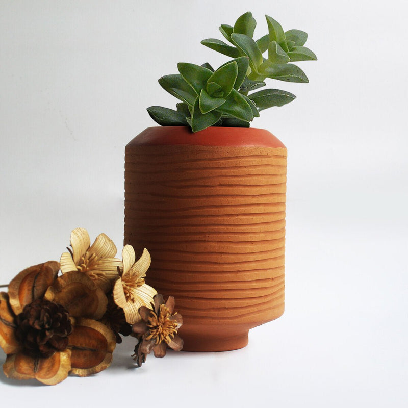 Buy Barrel Terracotta Planters Set of 3 (Large,Medium,Small) | Shop Verified Sustainable Products on Brown Living