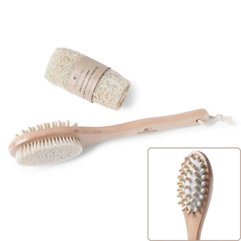 Buy Bath Brush 2 In 1 with Free Loofah | Body Brush with Handle | Shop Verified Sustainable Bath Accessories on Brown Living™