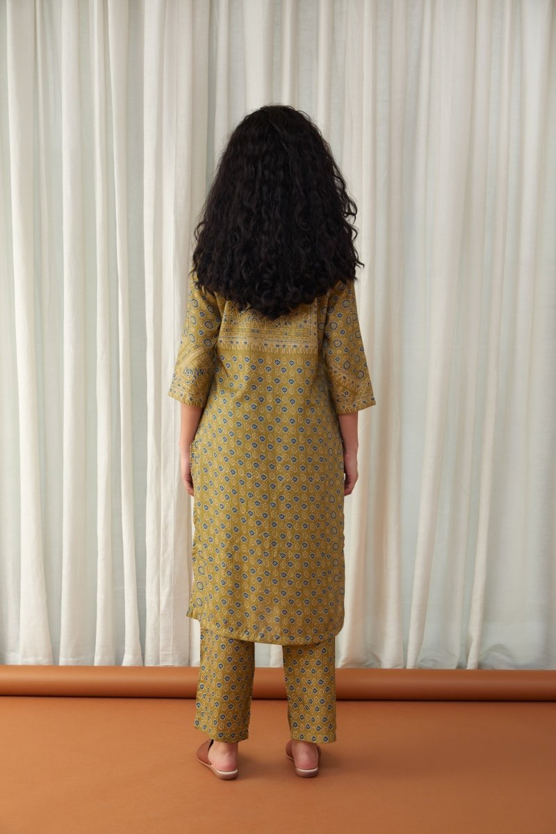 Bay Leaf Green Tencel Kurta with Farshi Pants | Verified Sustainable Womens Kurta on Brown Living™