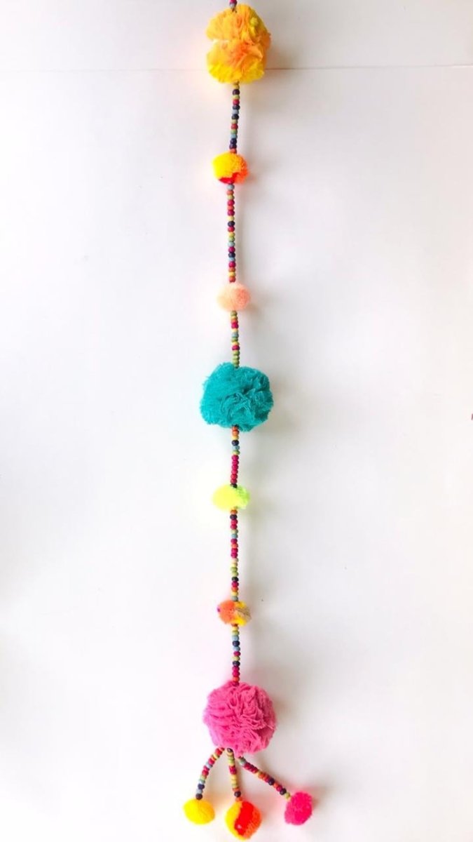 Buy Beaded Pom Pom String | Shop Verified Sustainable Wall Decor on Brown Living™