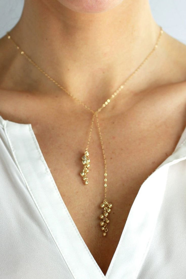 Buy Beads Y Lariat Necklace | Shop Verified Sustainable Womens Necklaces on Brown Living™