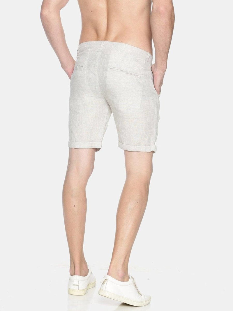 Buy Beige Colour Slim Fit Hemp Shorts | Shop Verified Sustainable Mens Shorts on Brown Living™