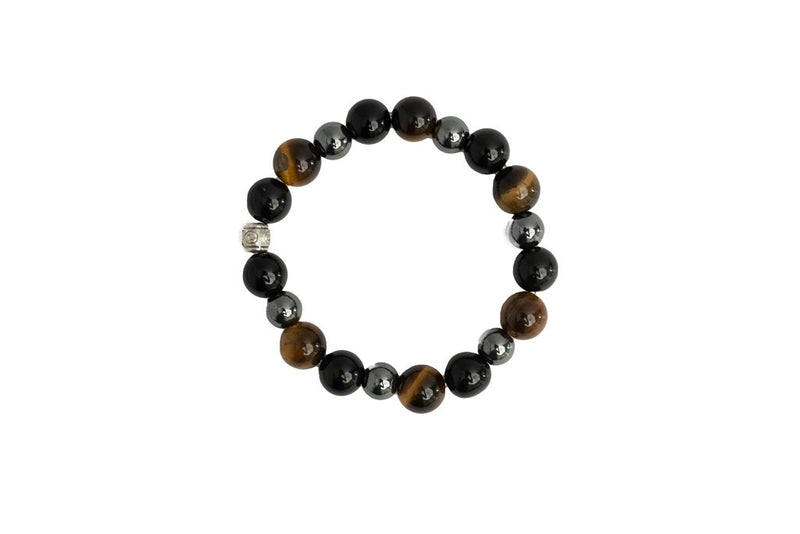 Buy Black obsidian, tiger eye and hematite bracelet for cleansing, clarity strong mind, grounding & better health | Shop Verified Sustainable Womens Accessories on Brown Living™