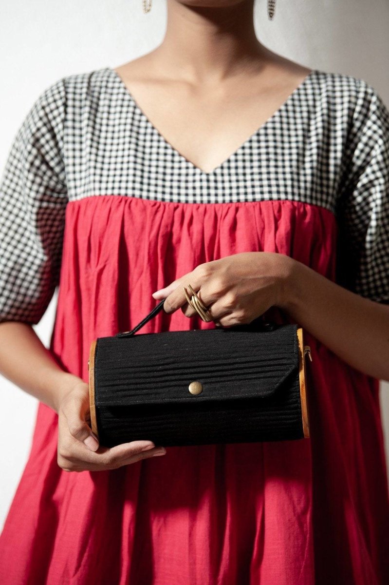 Buy Black Pumpkin Round Clutch - Changeable Sleeve Set | Shop Verified Sustainable Womens Handbag on Brown Living™