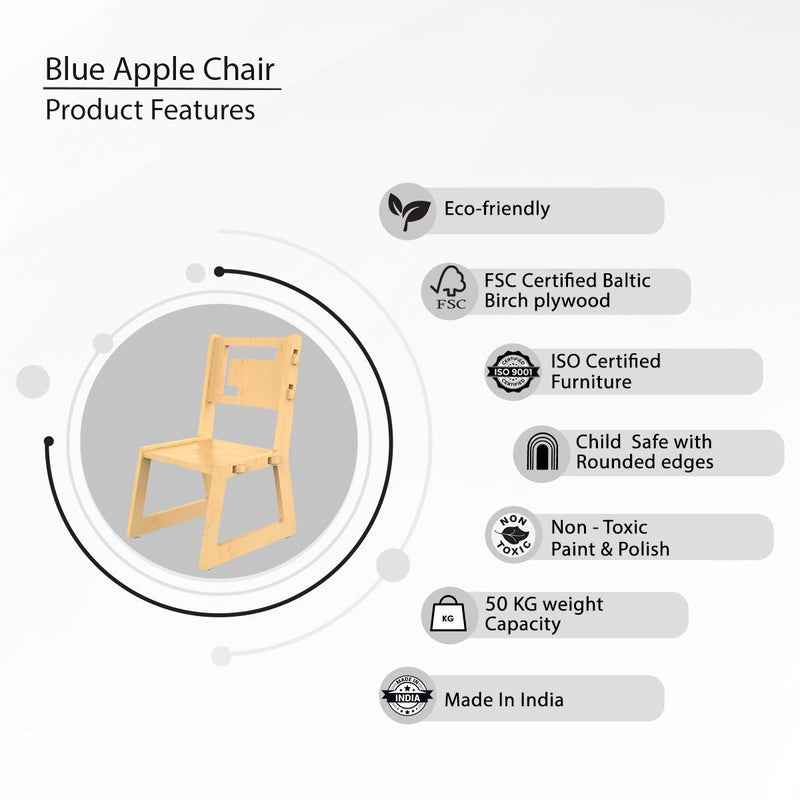 Buy Blue Apple Childrens Wooden Chair | Shop Verified Sustainable Decor & Artefacts on Brown Living™