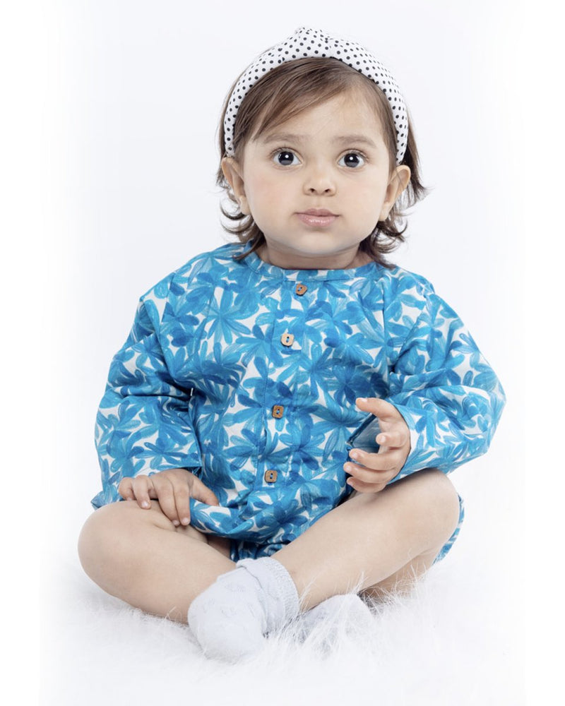 Buy Blue Blooms Unisex Oneise | Kids onesie | Made with organic cotton | Shop Verified Sustainable Kids Onesies on Brown Living™