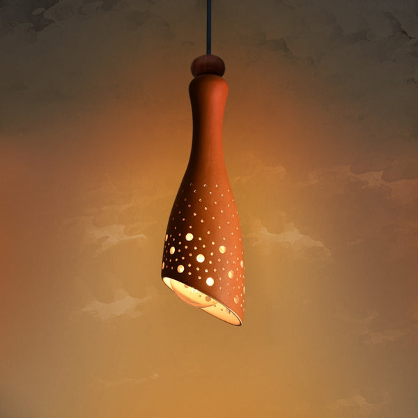 Buy Bot Slice Handmade Terracotta Ceiling Light | Shop Verified Sustainable Products on Brown Living