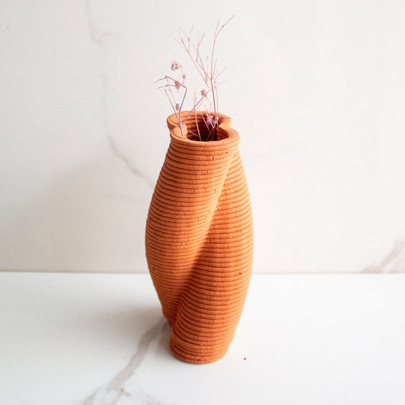 Buy Brown and Twisted Teracotta Vase Vol. 4 | Shop Verified Sustainable Vases on Brown Living™