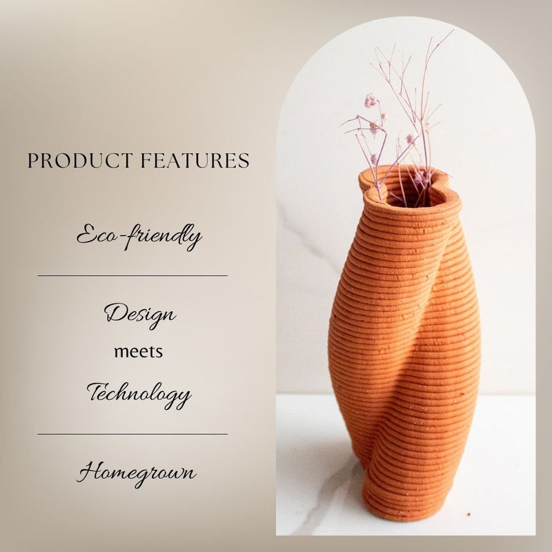 Buy Brown and Twisted Teracotta Vase Vol. 4 | Shop Verified Sustainable Vases on Brown Living™