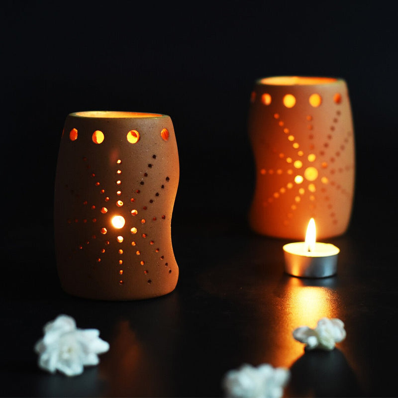 Buy Bud2 Candle Pod- Set Of 2 with Free Tealight Candles | Shop Verified Sustainable Products on Brown Living