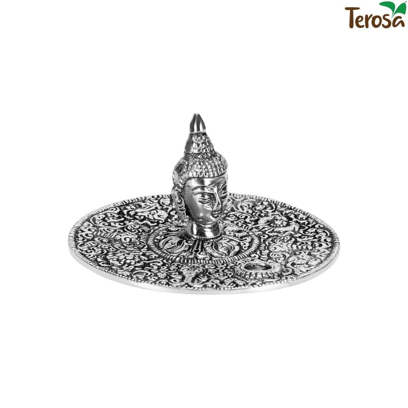 Buy Buddha Incense Stand or Plate Cum Dhoop Burner Antique Gold or Silver - Agarbatti Stand | Shop Verified Sustainable Pooja Needs on Brown Living™