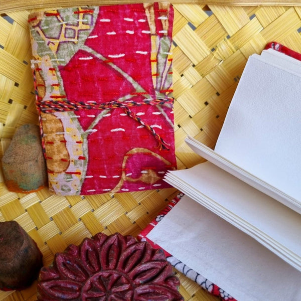 Buy Calla Lliy - Upcycled Fabric Journal-Pocket Diary | Shop Verified Sustainable Notebooks & Notepads on Brown Living™