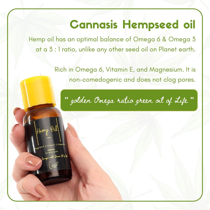 Cannasis Hemp Oil | Multipurpose oil | Omega 3 | Vitamin E | Verified Sustainable Hair Oil on Brown Living™